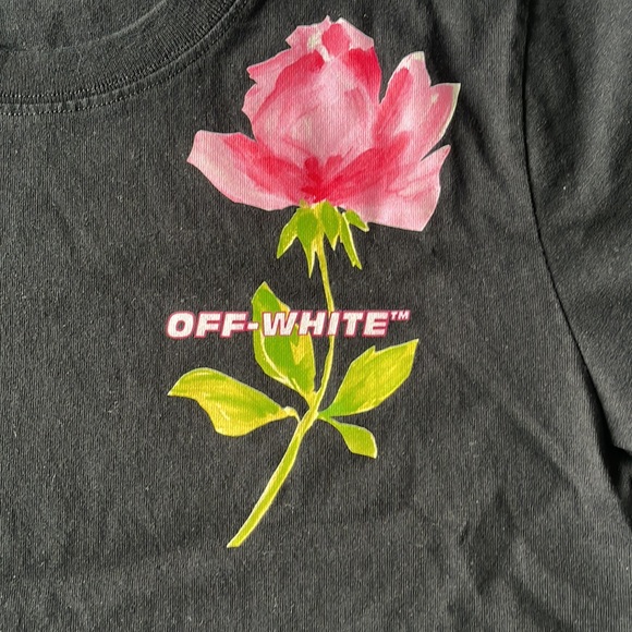 OFF-WHITE “Flowers Women’s Casual Tee” Size Small - Picture 2 of 11